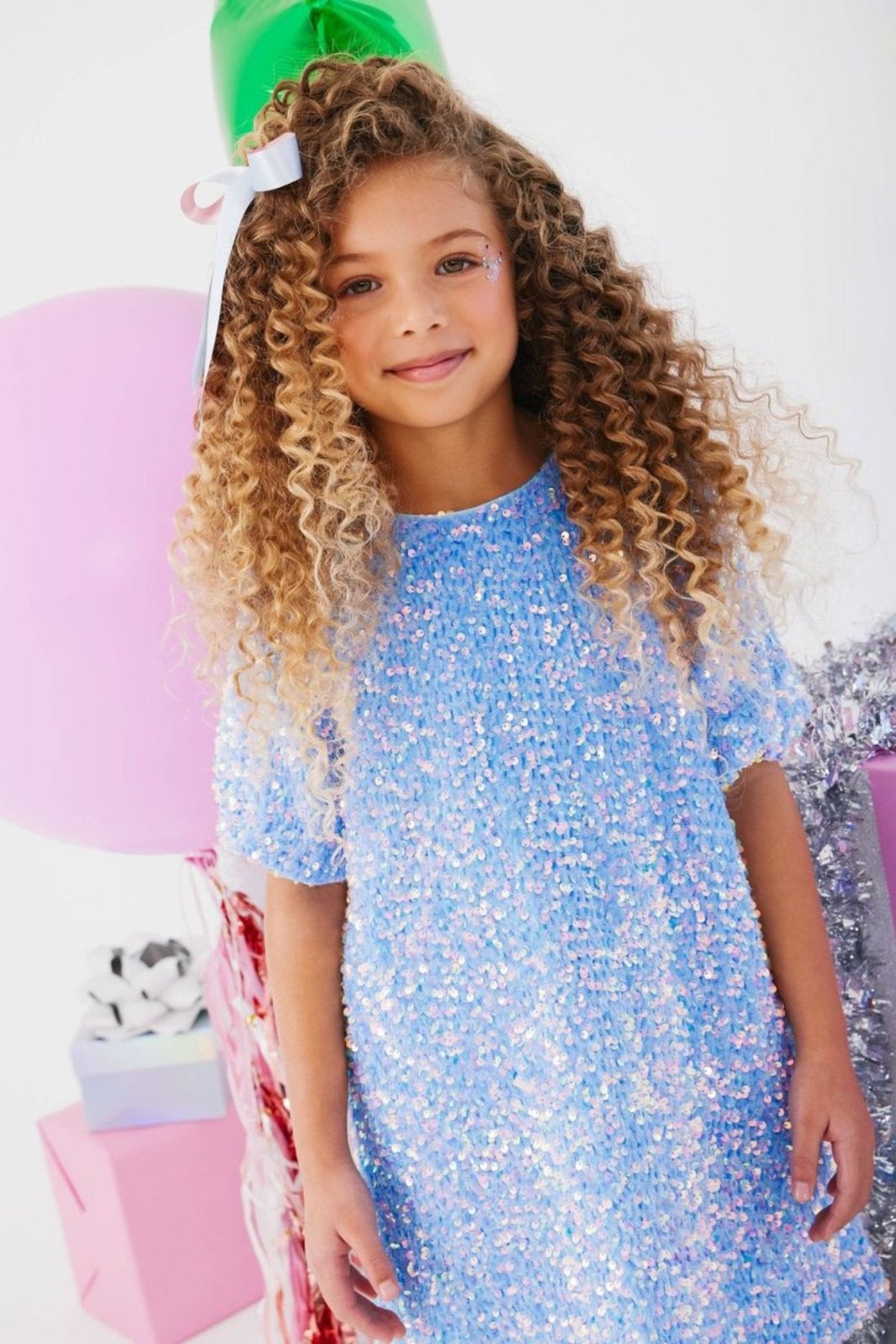 Lola and The Boys Blue Angel Sequin Shimmer Dress