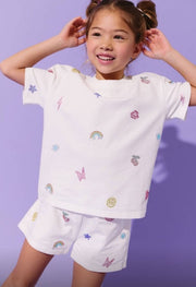 Lola and The Boys Crystal Doodle Short Set | HONEYPIEKIDS