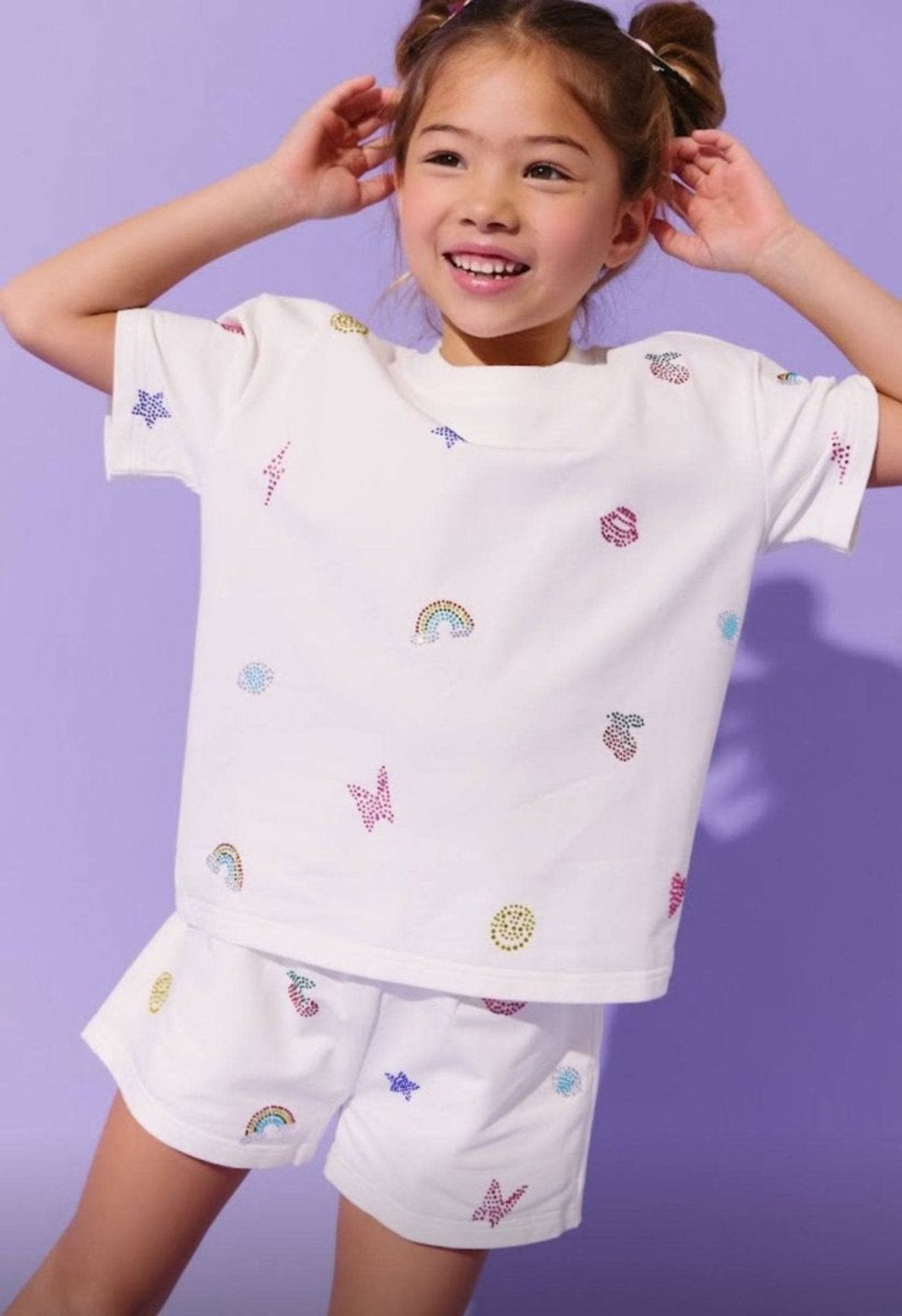 Lola and The Boys Crystal Doodle Short Set | HONEYPIEKIDS