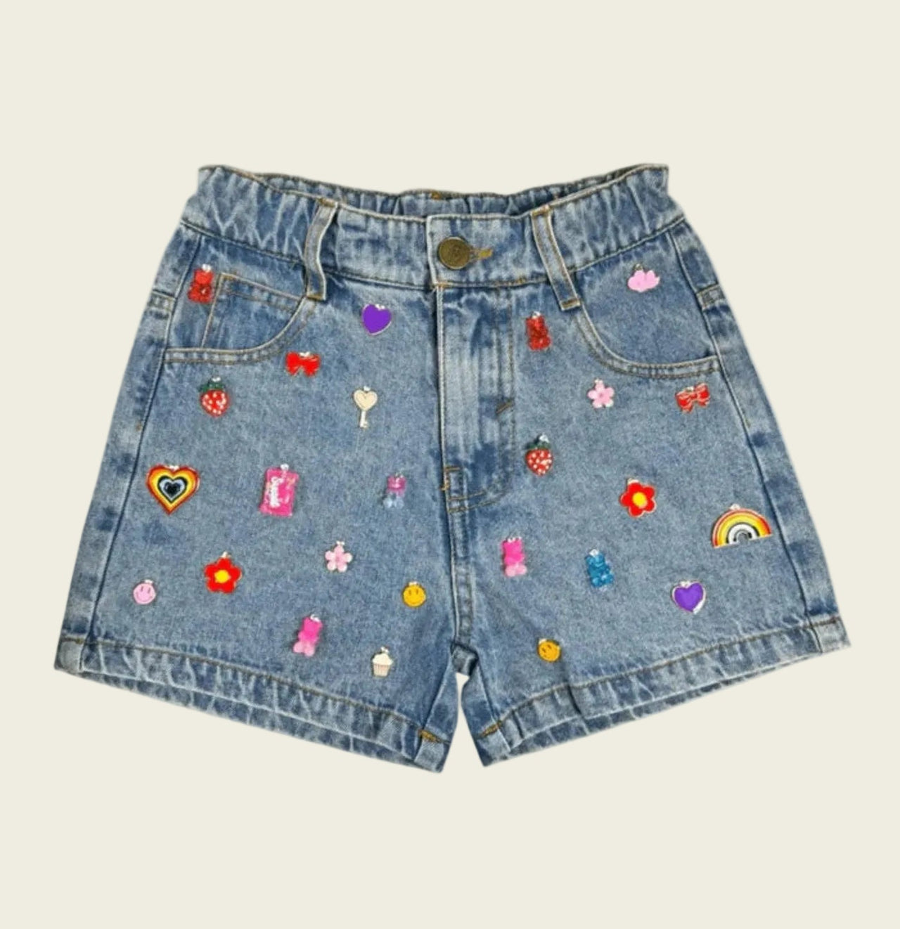Lola and The Boys Cutie Charms Denim Shorts | HONEYPIEKIDS 