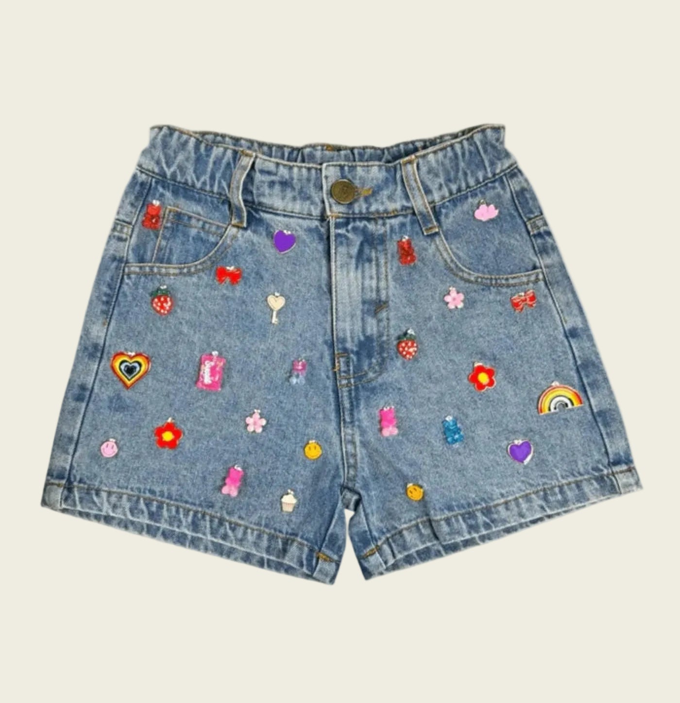 Lola and The Boys Cutie Charms Denim Shorts | HONEYPIEKIDS 