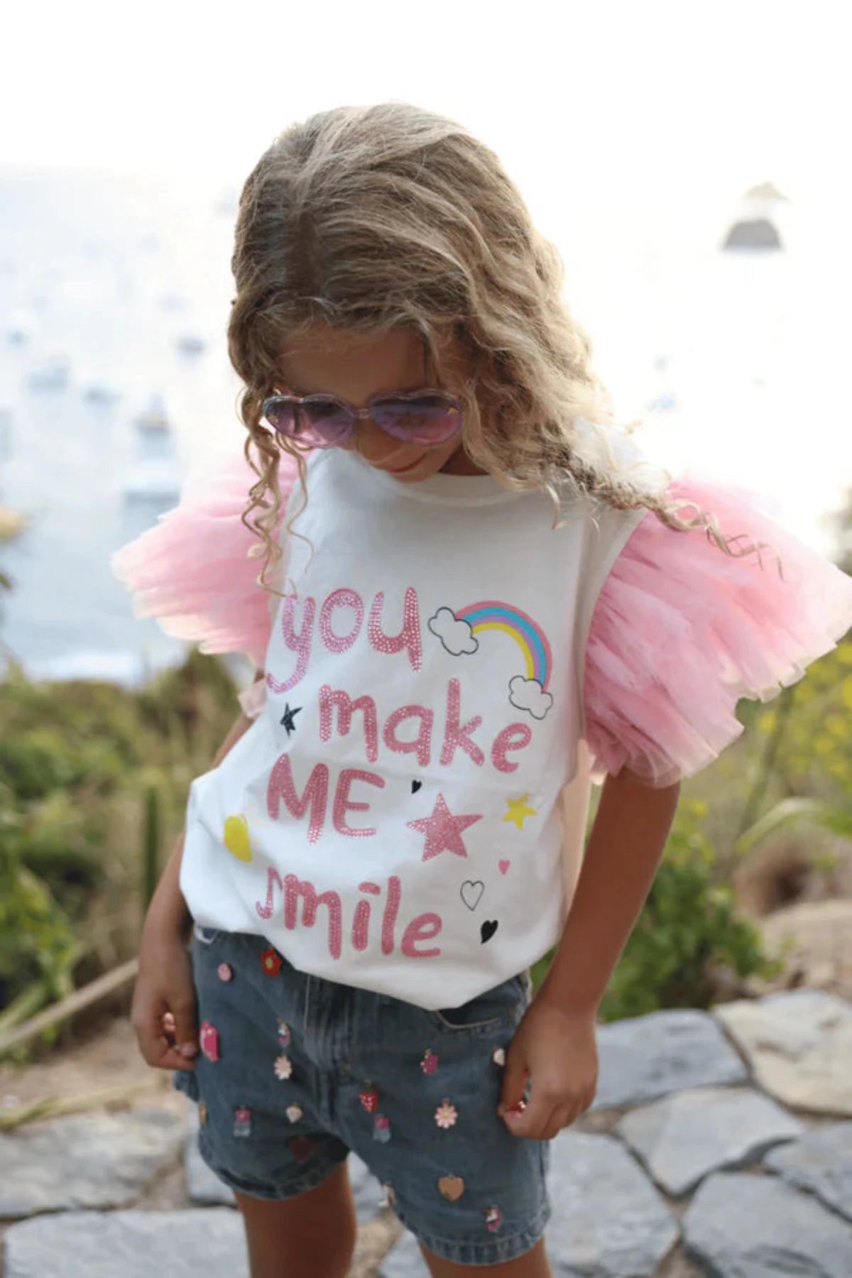 Lola and The Boys Cutie Charms Denim Shorts | HONEYPIEKIDS 