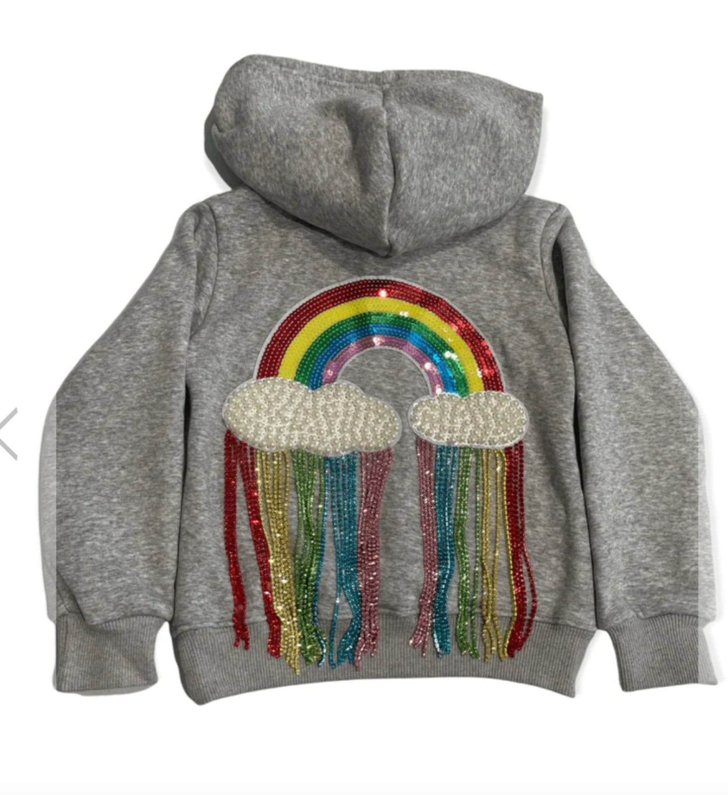 Lola and The Boys Grey Crystal Rainbow Hoodie | HONEYPIEKIDS 