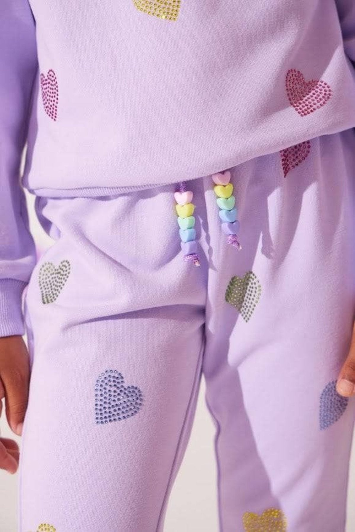 Lola and The Boys Girls Lavender Crystal Hearts Set | HONEYPIEKIDS