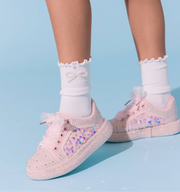 Lola and The Boys Girls Pink Sequin Shimmer Sneakers | HONEYPIEKIDS 
