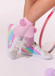 Lola and The Boys Girls Shimmer Rainbow Star Sneakers | HONEYPIEKIDS 