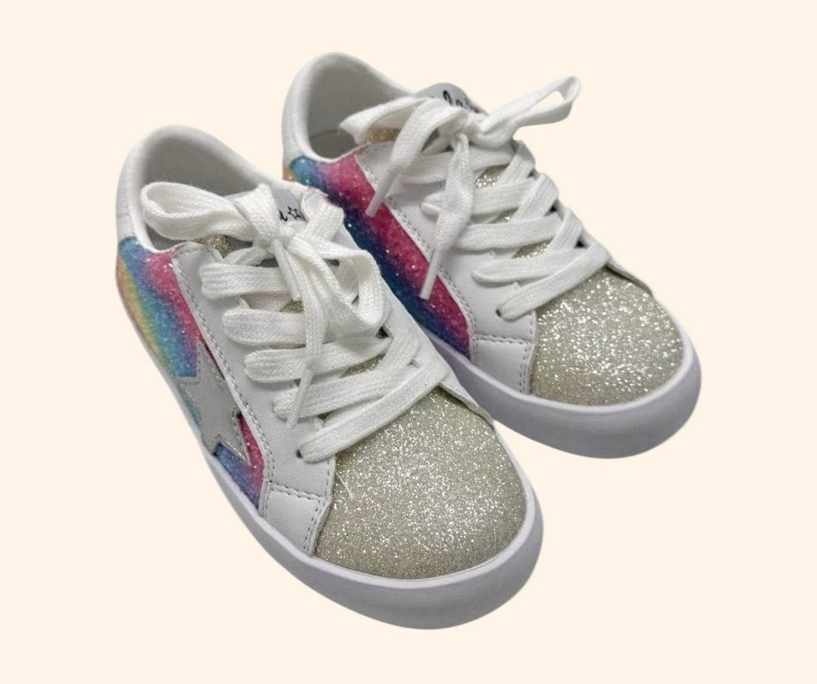 Lola and The Boys Girls Shimmer Rainbow Star Sneakers | HONEYPIEKIDS 