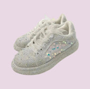 Lola and The Boys Girls SNOW Sequin Shimmer Sneakers | HONEYPIEKIDS 