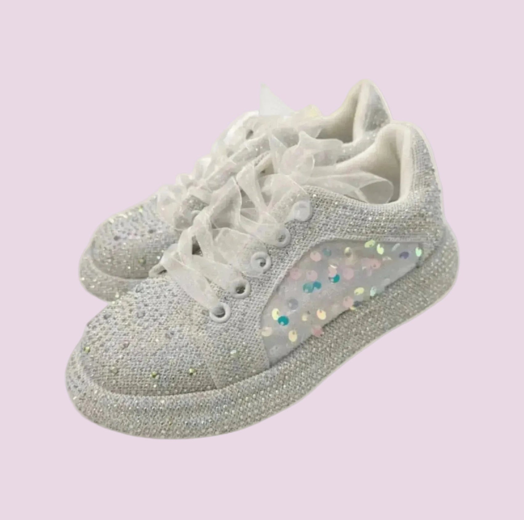 Lola and The Boys Girls SNOW Sequin Shimmer Sneakers | HONEYPIEKIDS 