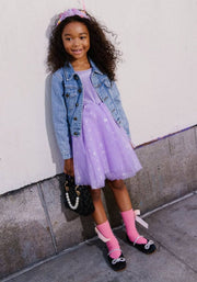 Lola and The Boys Pastel Rainbow Gems Denim Jacket | HONEYPIEKIDS