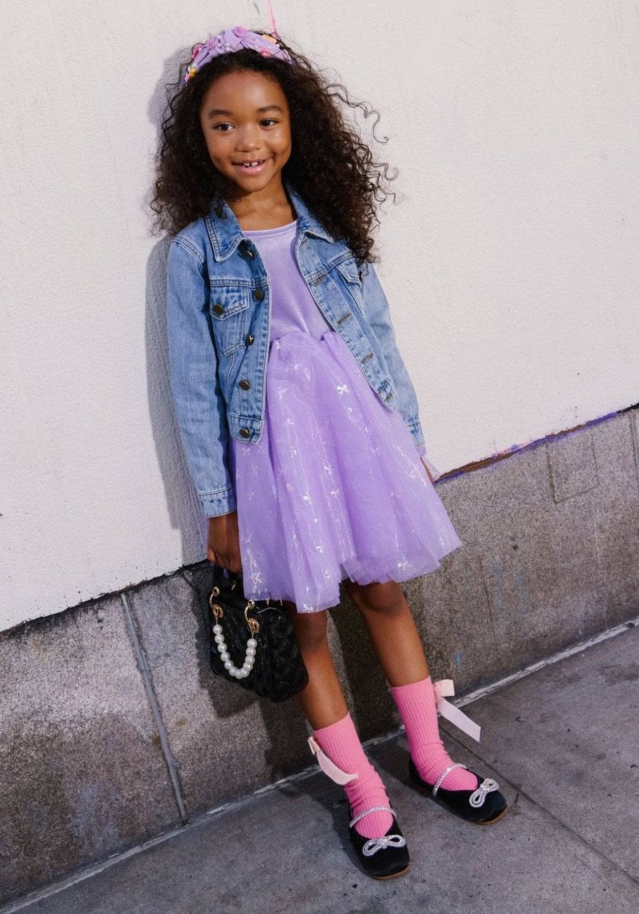 Lola and The Boys Pastel Rainbow Gems Denim Jacket | HONEYPIEKIDS