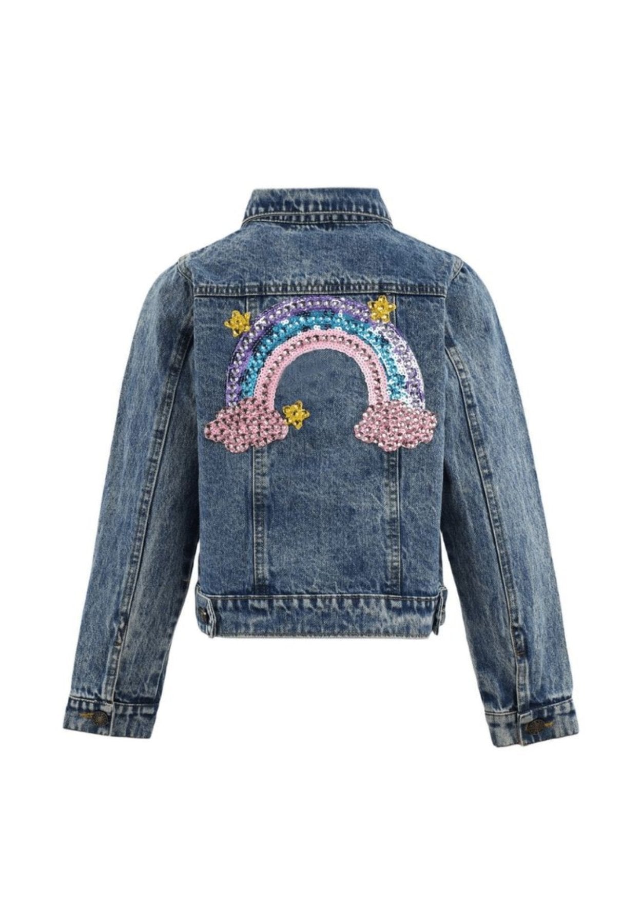 Lola and The Boys Pastel Rainbow Gems Denim Jacket | HONEYPIEKIDS