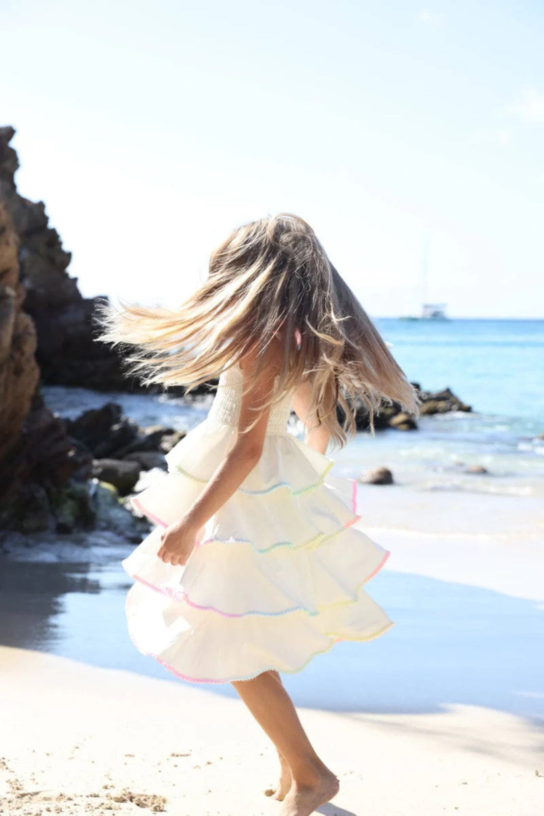 Lola + The Boys Rainbow Tiered Bow Dress, 10