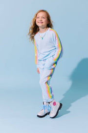 Lola + The Boys Girls Blue Rainbow Sequin Lounge Set | HONEYPIEKIDS 