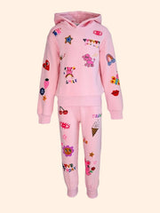 Lola + The Boys Girls Pink Doodle Art Lounge Set | HONEYPIEKIDS 
