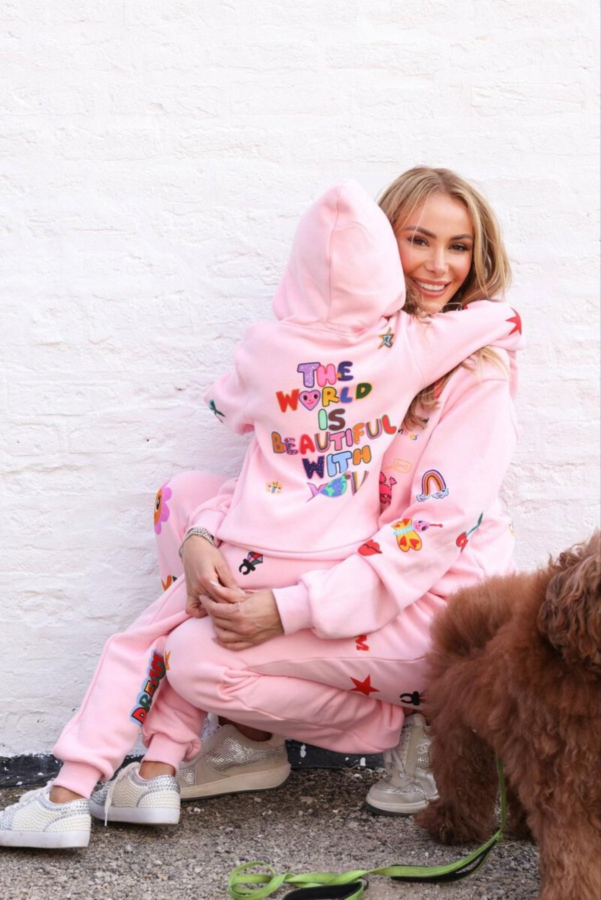 Lola + The Boys Girls Pink Doodle Art Lounge Set | HONEYPIEKIDS 