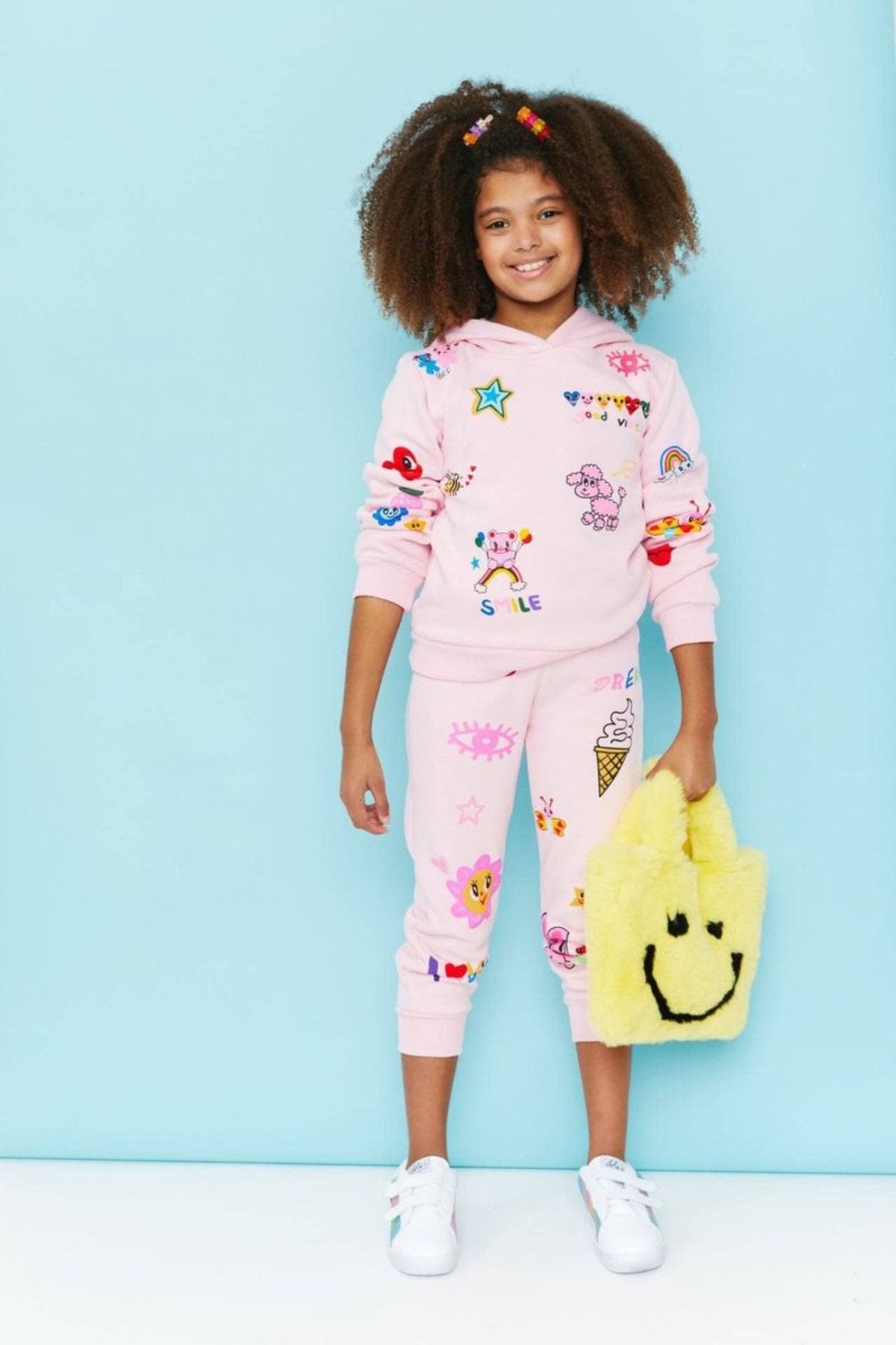 Lola + The Boys Girls Pink Doodle Art Lounge Set | HONEYPIEKIDS 