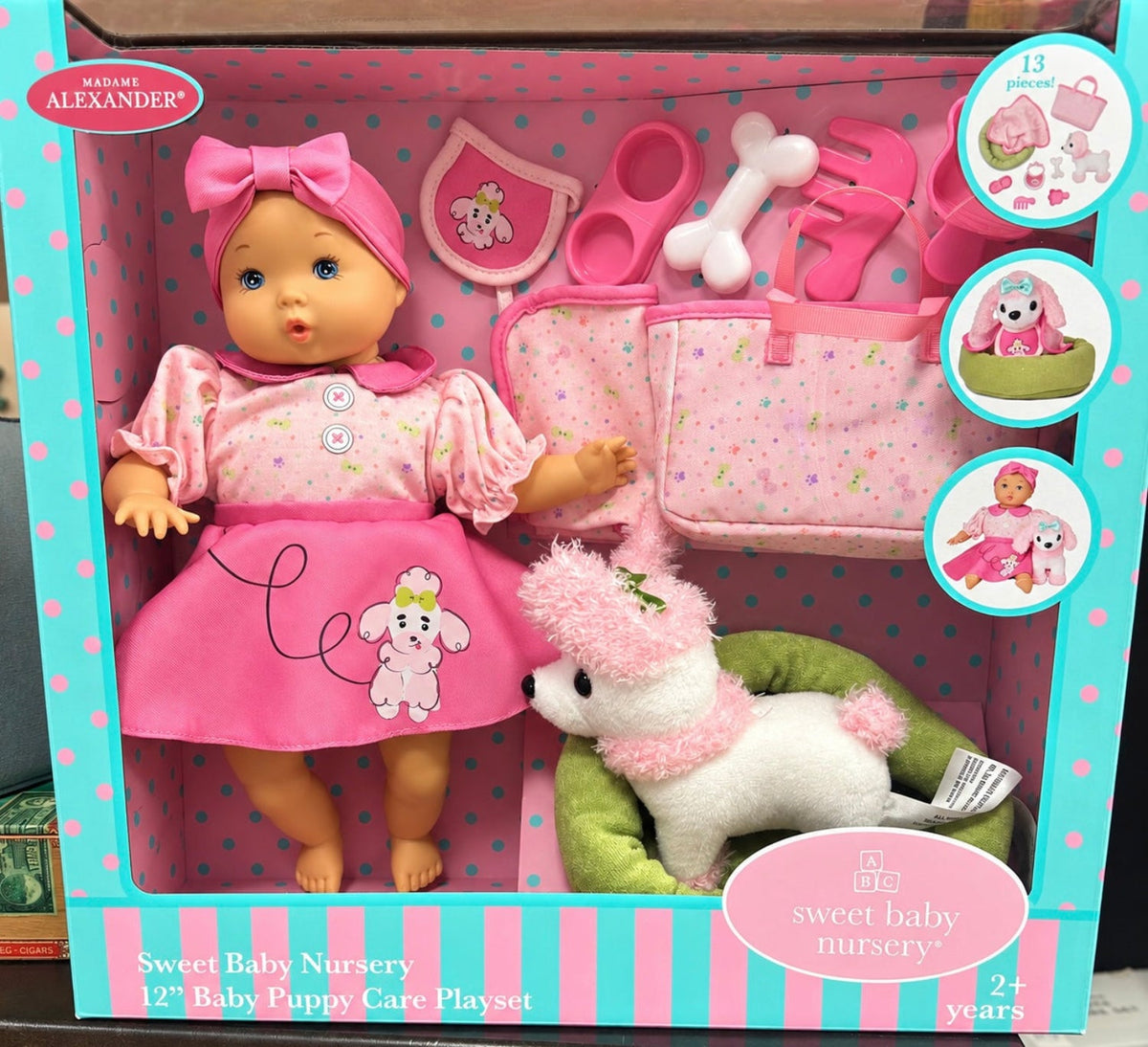 Madame Alexander Limited Edition Sweet Baby Puppy Care Playset - 13 Pc Set | HONEYPIEKIDS