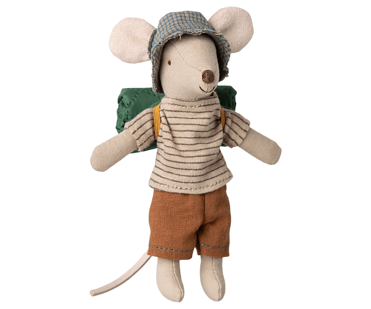 Maileg Hiker Mouse, Big Brother - Thin Stripes — main view