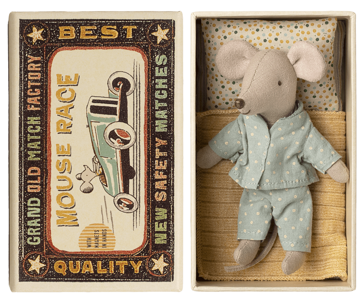 Maileg Little Brother Mouse in Matchbox — main view
