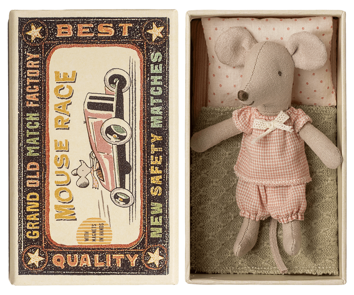 Maileg Little Sister Mouse in Matchbox — main view
