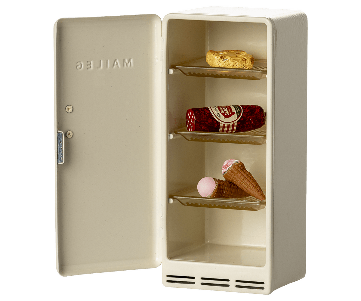 Maileg Metal Fridge, Mouse - Off White — view 5