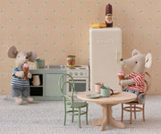 Maileg Metal Fridge, Mouse - Off White — in use