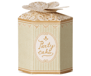 Maileg Party Cake and Cake Stand, Mouse - Off White | HONEYPIEKIDS