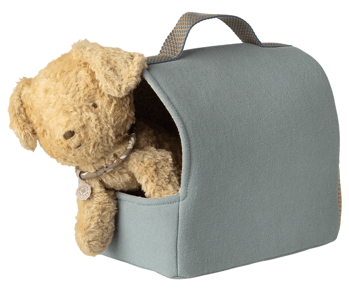 Maileg Pet Carrier, Mouse - Dusty Blue — view 6
