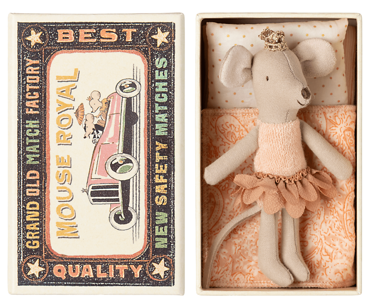 Maileg Princess Mouse, Little Sister in Matchbox — main view