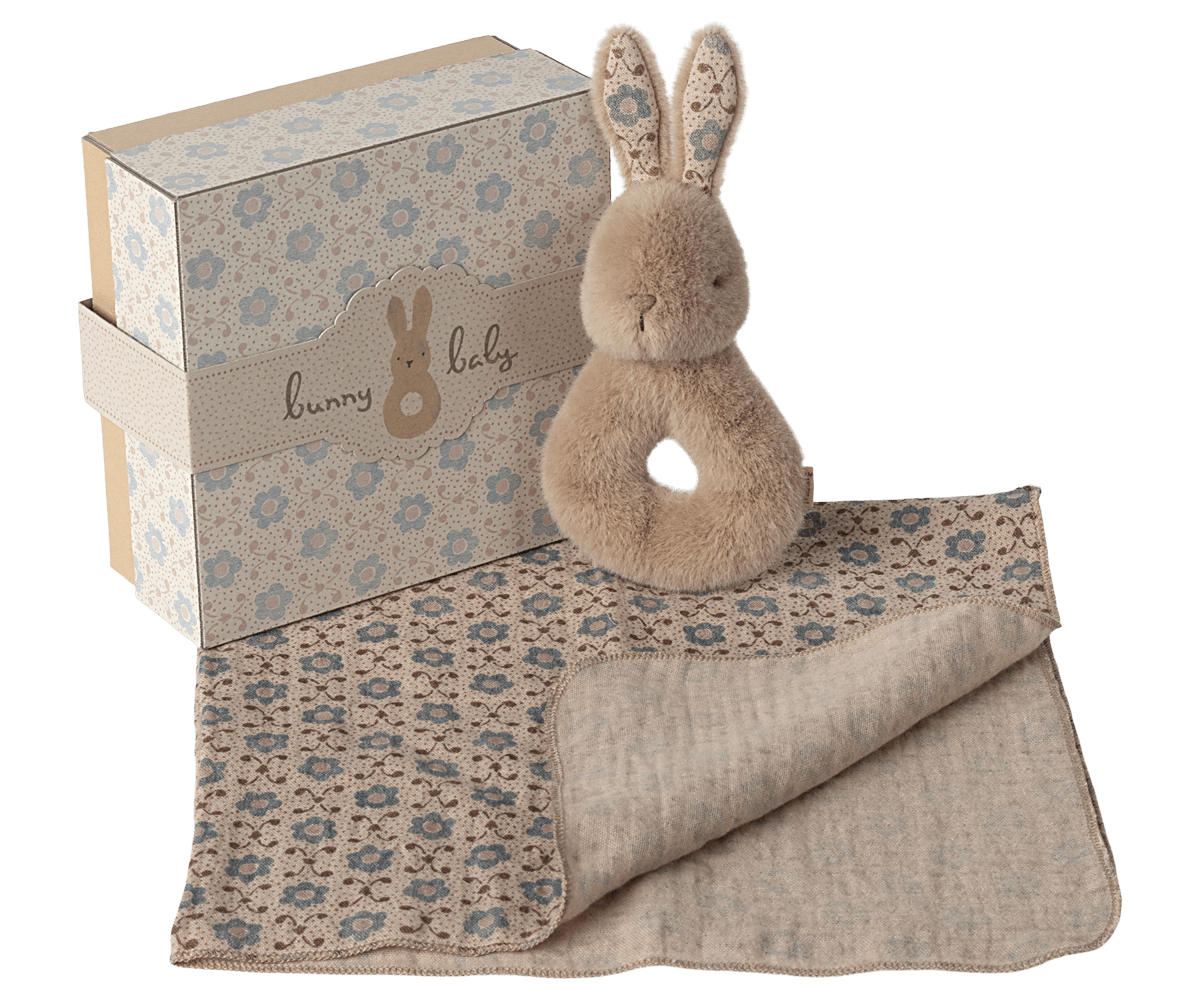 Maileg Rabbit Rattle Set - Cream Peach — HONEYPIEKIDS