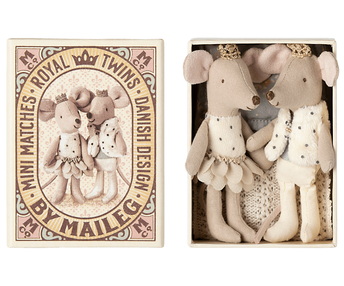 Maileg Royal Twin Mice in Matchbox — main view