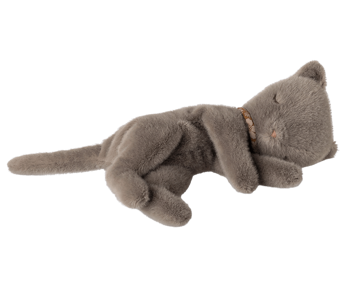 Maileg Sleeping Kitten Plush, Small - Grey — main view