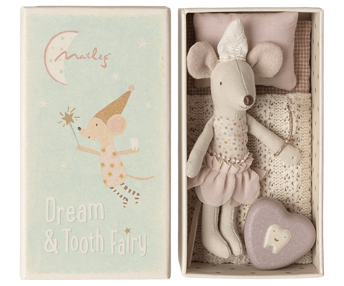 Maileg Tooth Fairy Mouse, Little Sister in Matchbox | HONEYPIEKIDS 