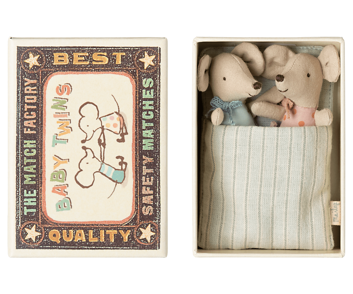 Maileg Twins, Baby Mice in Matchbox — main view