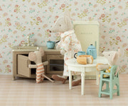 Maileg Vintage Dining Table, Mouse - Off White — in use
