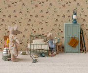 Maileg Vintage Single Bed, Mouse - Mint — detail