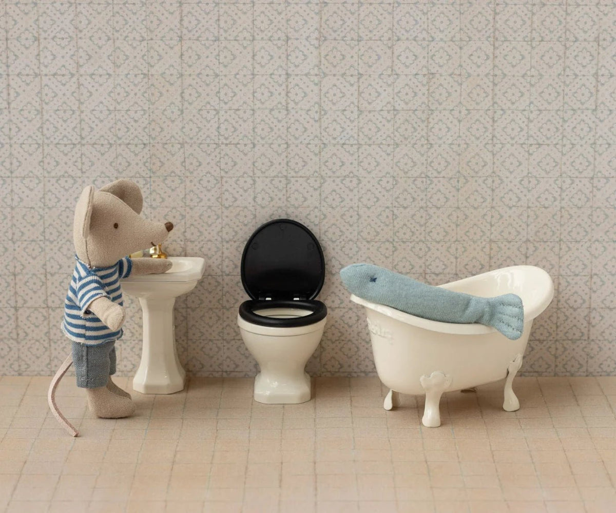 Maileg WC Toilet- Mouse - Off White - HONEYPIEKIDS | Maileg Mouse Toilet