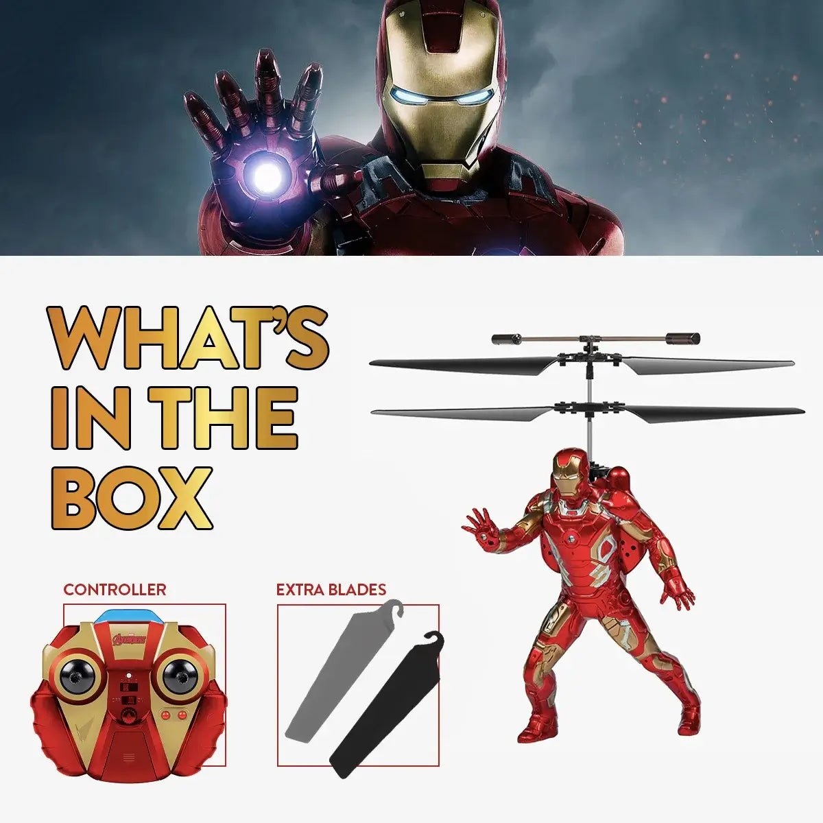 Marvel Avengers Iron Man Flying Figure IR Helicopter – World Tech Toys | HONEYPIEKIDS