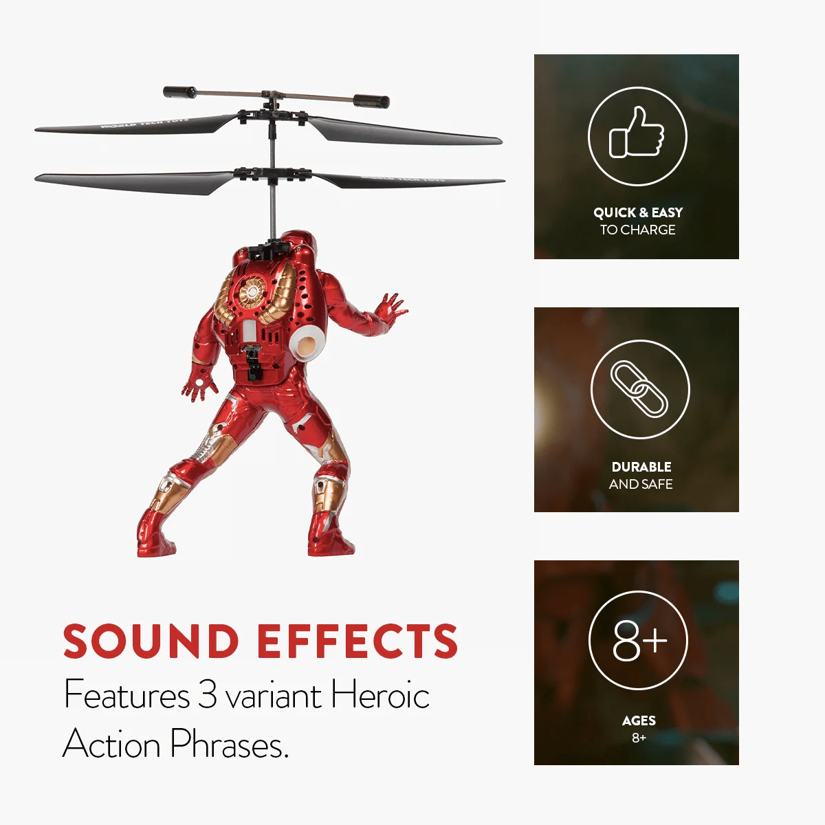 Marvel Avengers Iron Man Flying Figure IR Helicopter – World Tech Toys | HONEYPIEKIDS