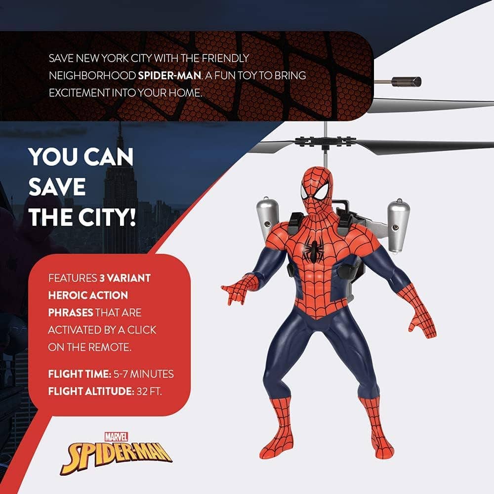 Spiderman 2CH IR Flying Remote Control Helicopter - World Tech Toys | HONEYPIEKIDS