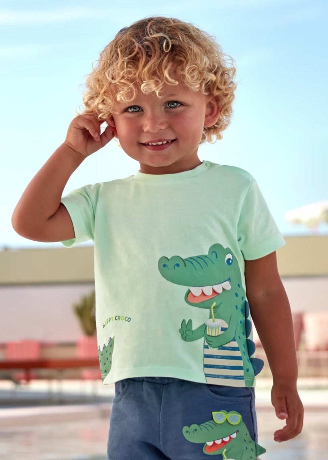 Mayoral Baby & Toddler Boys Blue Alligator Shorts | HONEYPIEKIDS 