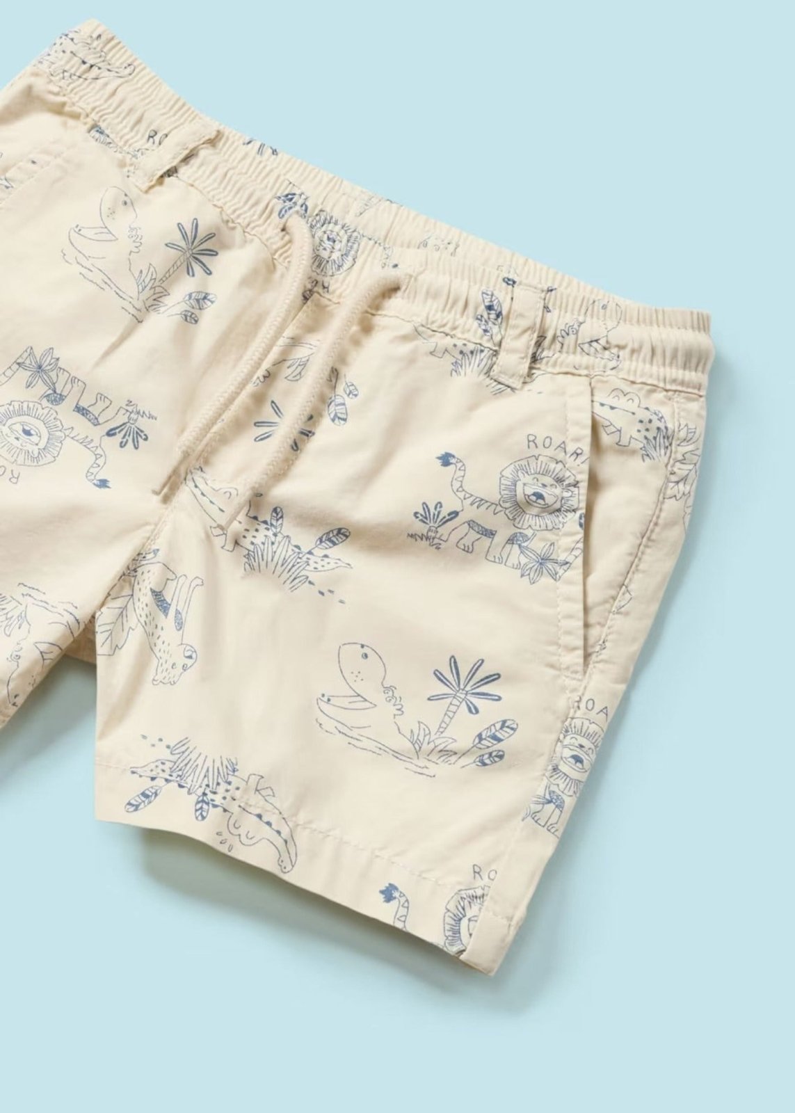 Mayoral Baby & Toddler Boys Cream Jungle Animal Shorts and Hat | HONEYPIEKIDS 