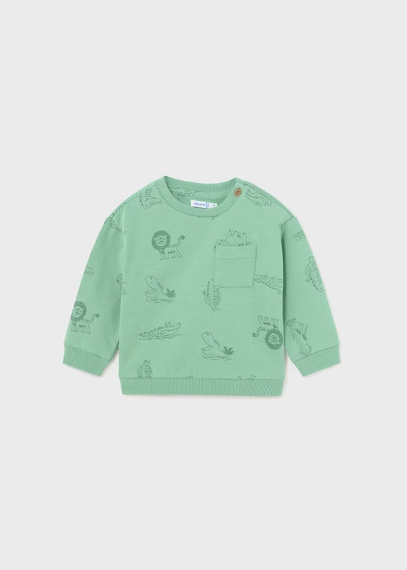 Mayoral Baby & Toddler Boys Green Jungle Animals Sweatshirt and Pants Set