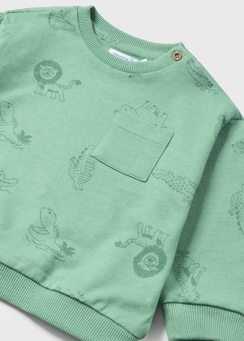 Mayoral Baby & Toddler Boys Green Jungle Animals Sweatshirt and Pants Set | HONEYPIEKIDS 