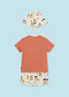 Mayoral Baby & Toddler Boys Monkeys 3 Piece Shirt, Shorts and Hat Set | HONEYPIEKIDS