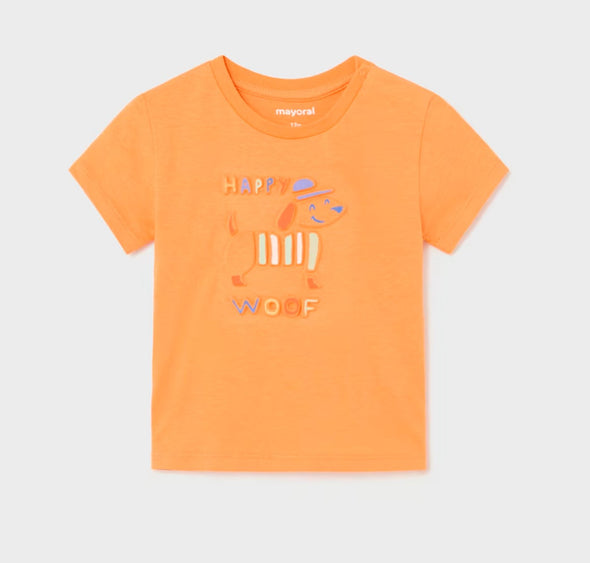 Mayoral Baby & Toddler Boys Orange Happy Dog Shirt | HONEYPIEKIDS