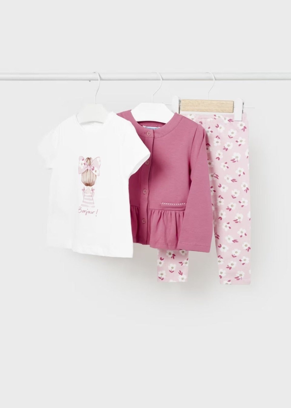 Mayoral Baby & Toddler Girls 3 Piece Bonjour Girl Outfit Set | HONEYPIEKIDS 