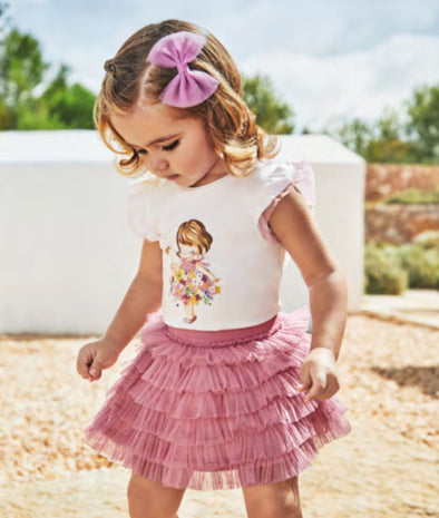 Mayoral Baby & Toddler Girls Dahlia 3 Piece Tulle Skirt Set | HONEYPIEKIDS