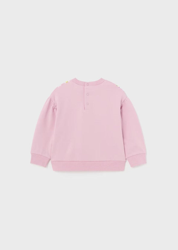 Mayoral Baby & Toddler Girls Pink Dimensional Dahlia Flower Sweatshirt | HONEYPIEKIDS